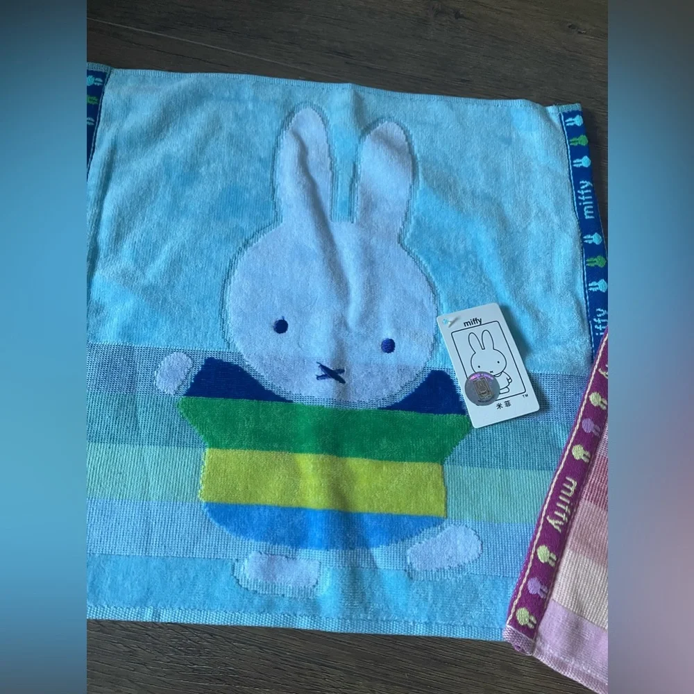 MIFFY-Imported (NWT) Hand Towel Set-Pink & Blue